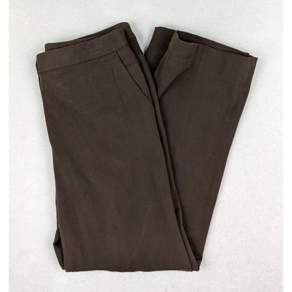 RAFAELLA - WOMEN'S BROWN FLAT FRONT DRESS PANTS - SIZE 8 - Picture 1 of 9